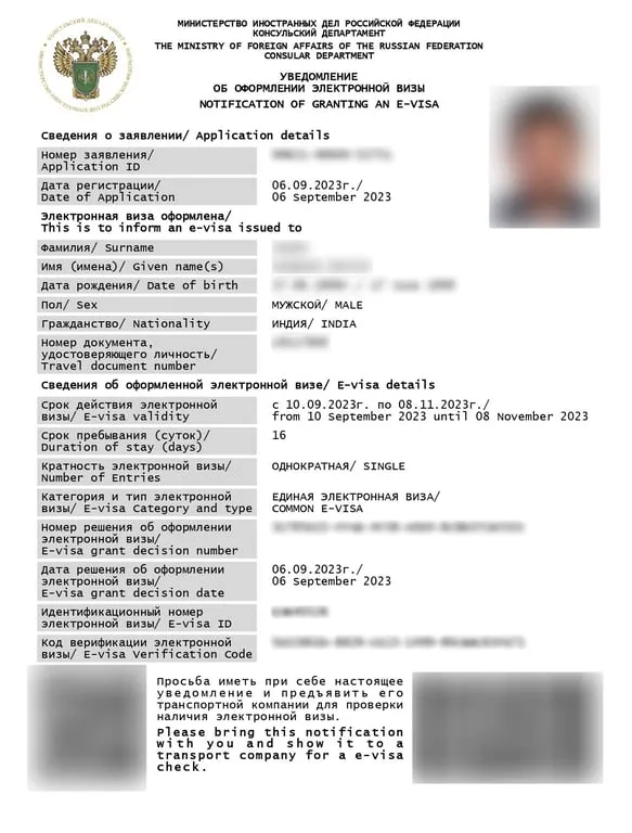 Russian e-visa