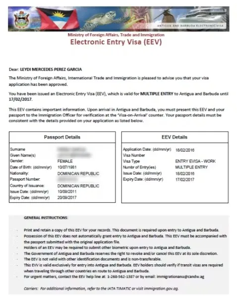 Antigua and Barbuda e-visa